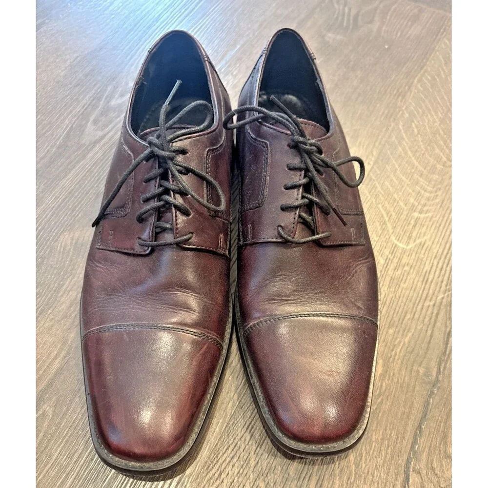 J. Murphy by Johnston & Murphy Captoe Oxford Dress Lace Up US 10.5 Burgundy
